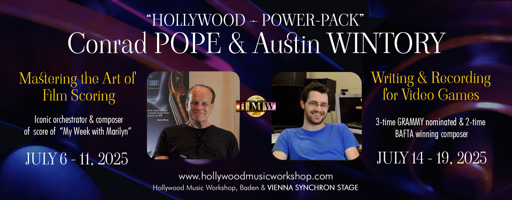 Conrad Pope and Austin Wintory at Hollywood Music Work Shop